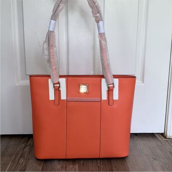 Dooney & Bourke Saffiano Lexington in Coral New with Tags - Picture 12 of 13